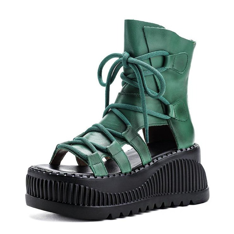 Ethnic Fashion For Ladies - 8CM 에스닉 소 가죽 앵클 부츠