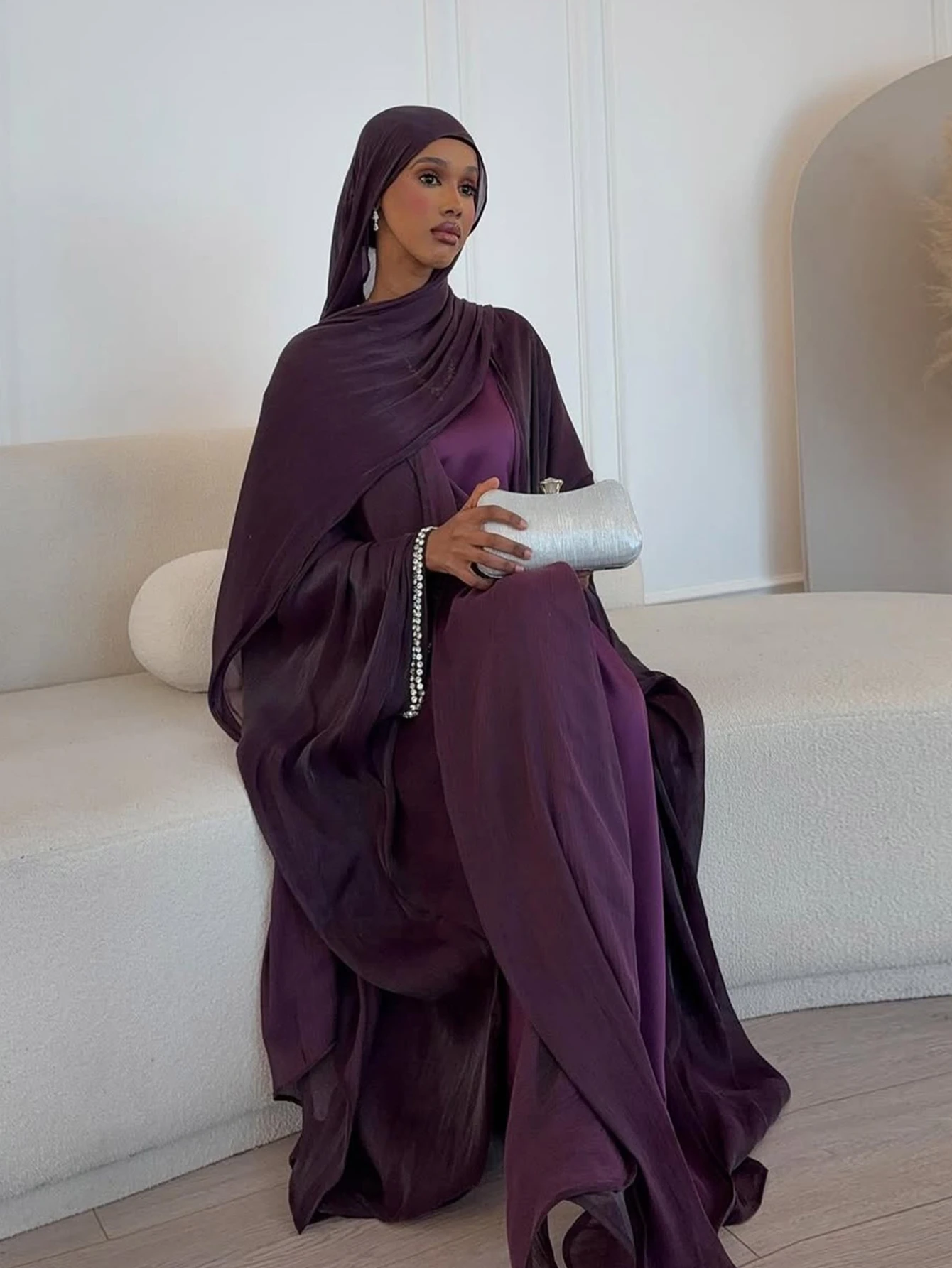 이드 무슬림 아바야 스카프 드레스 1피스 카디건 아바야 - Jalabiya Women Arabic 리뷰 및 가격