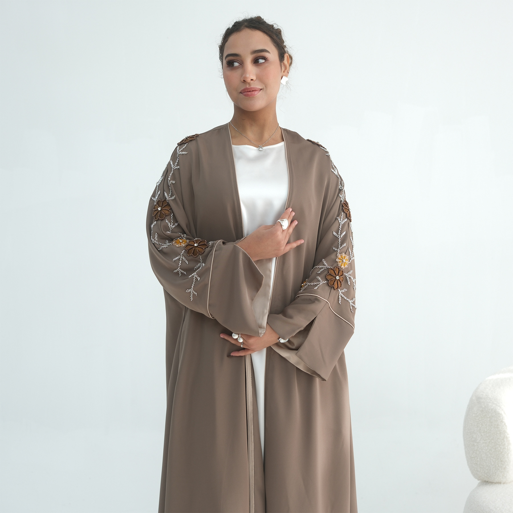 이드 여성 아바야 자수 비딩 두바이 오픈 가디건 무슬림 - Jalabiya Women Arabic 리뷰 및 가격