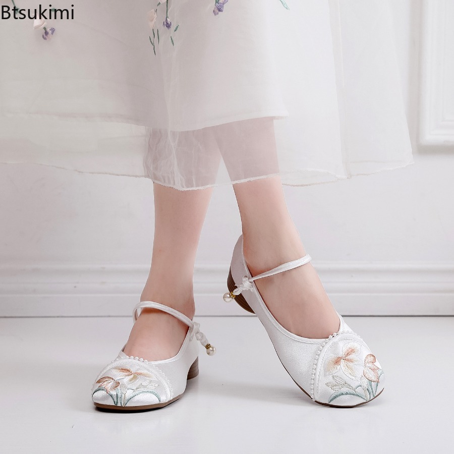 패션 자수 중국 스타일 낮은 굽 여성 신발 우아한 캐주 - Ethnic And Fashion 리뷰 및 가격