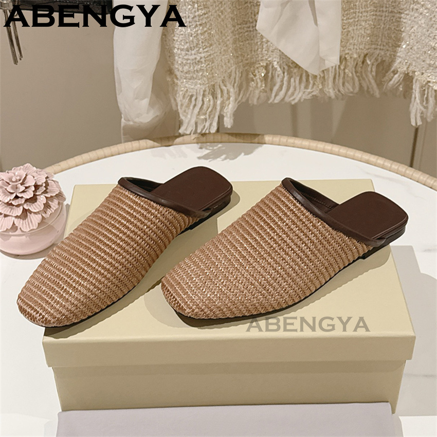 반짝이는 레이스 메쉬 라운드 토 플랫 슬리퍼 여성용 블 - Ethnic And Fashion 리뷰 및 가격