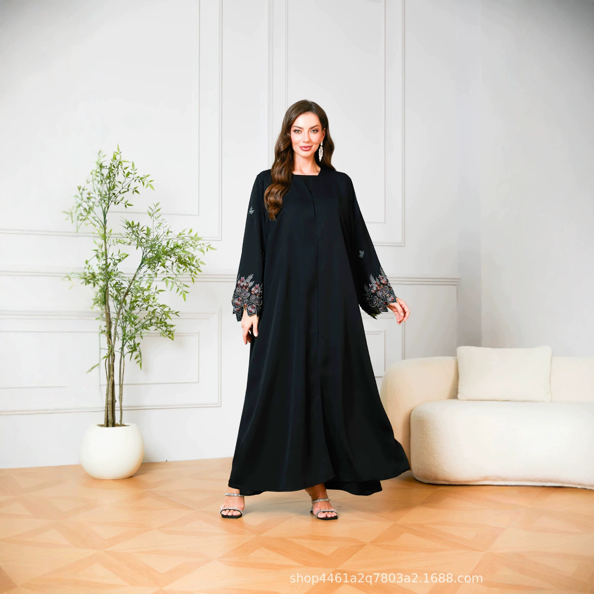 이드 드레스 무슬림 아바야 여성용 스팽글 자수 파티 카 - Jalabiya Women Arabic 리뷰 및 가격
