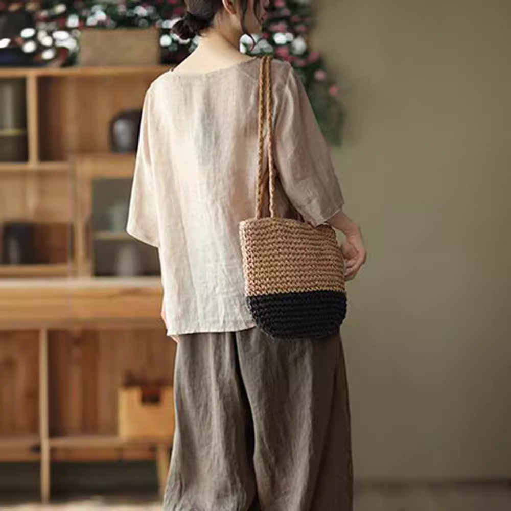 플러스 사이즈 여성 여름 레트로 블라우스 코튼 린넨 얇 - Ethnic Fashion For Ladies 리뷰 및 가격