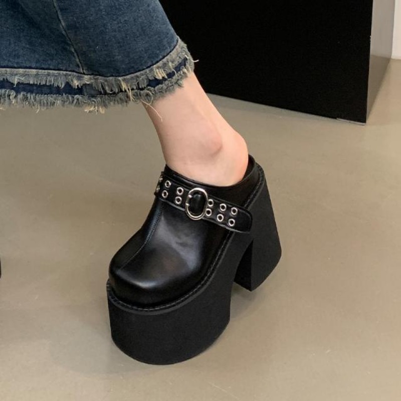 11cm PU 가죽 플랫 여성 패션 하이힐 펌프스 플랫 - Ethnic Fashion For Ladies 리뷰 및 가격