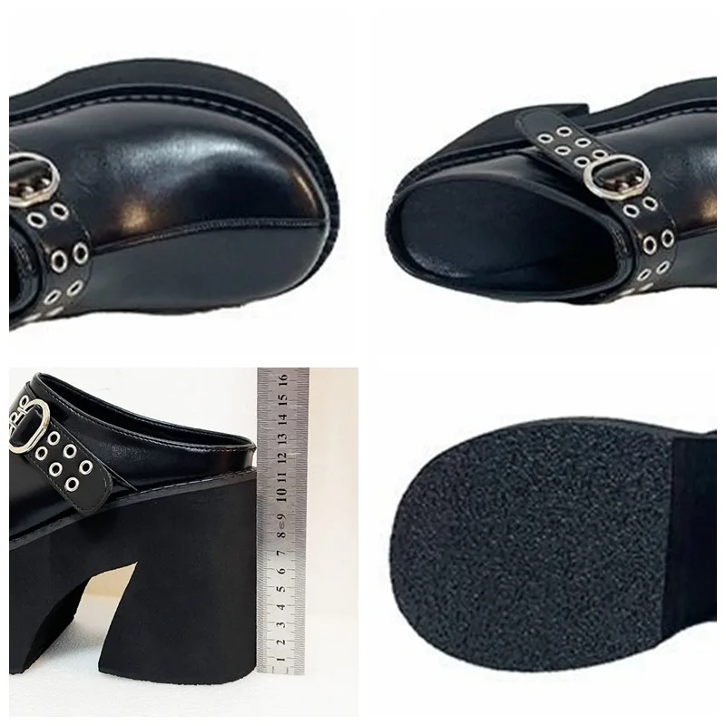 11cm PU 가죽 플랫 여성 패션 하이힐 펌프스 플랫 - Ethnic Fashion For Ladies 리뷰 및 가격
