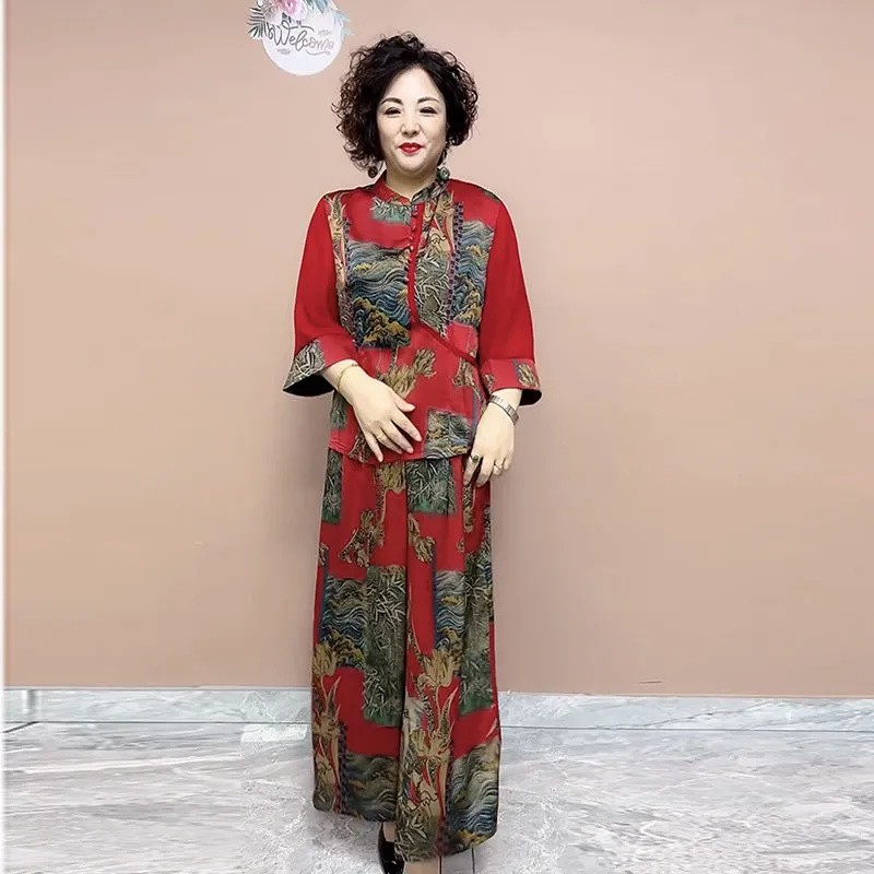 2025 와이드 레그 바지 세트, 중년 및 고령자, 루 - Ethnic Fashion For Ladies 리뷰 및 가격