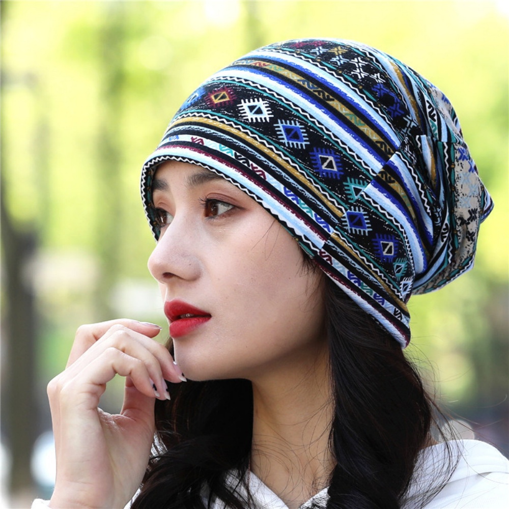 여성용 스카프 이중 목적 후드 비니 모자 패션 빈티지  - Winter Ethnic Fashion For Women 리뷰 및 가격