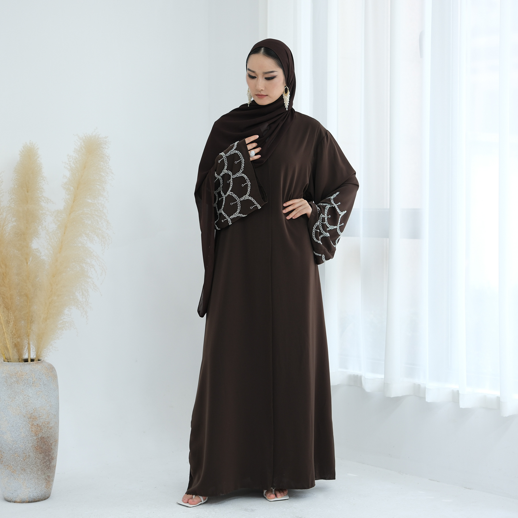 자수 여성 드레스 아바야 가디건 무슬림 잘라비야 라마단 - Jalabiya Women Arabic 리뷰 및 가격