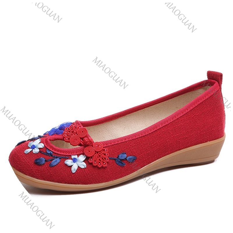 자수 여성 컴포트 웨지 플랫폼 슈즈 패션 리본 여성 하 - Ethnic Fashion For Ladies 리뷰 및 가격