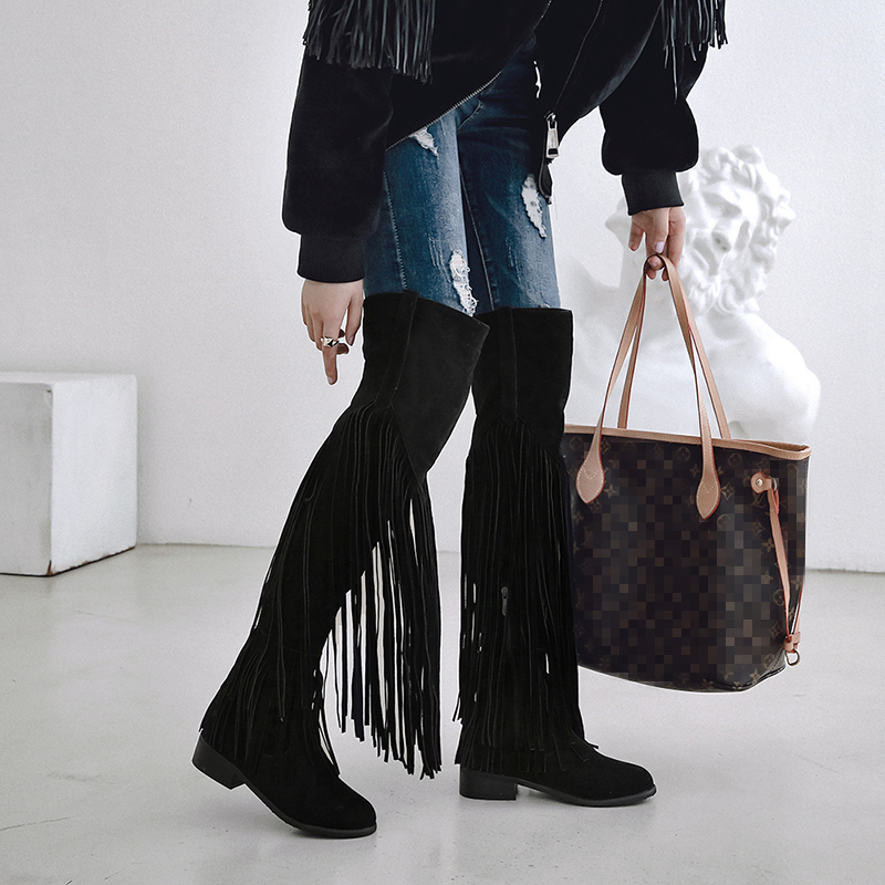 2026 패션 보헤미안 니하이 부츠 에스닉 여성 태슬  - Winter Ethnic Fashion For Women 리뷰 및 가격