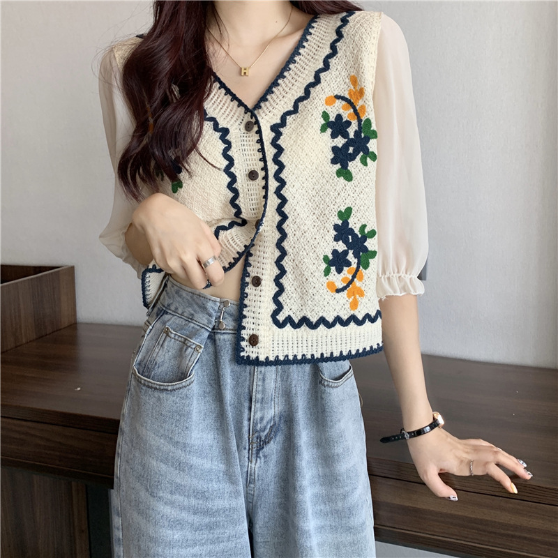 한국 스타일 자수 디자인 오픈 가디건 탑 여성 패션 봄 - Ethnic Fashion Designer 리뷰 및 가격